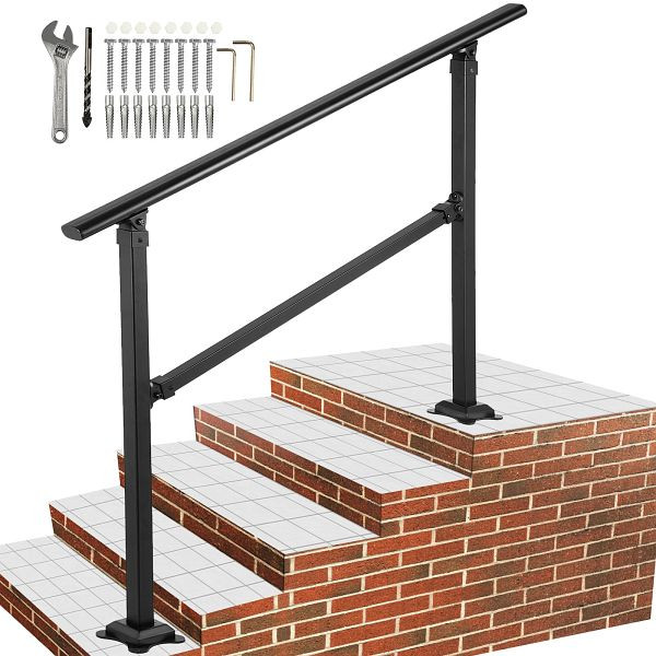 Rampe d'escalier VEVOR carrée 172,5 x 83,5 cm pour 1-4 marches, hauteur maximale 87,1 cm, AQFSYCGTYSW36AQYRV0