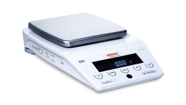 Balance de précision Soehnle calibrée, charge maximale : 6200 g, incréments de chiffres : 1 g, 200x200 mm, 2873.55.001