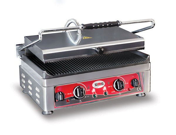 Gril de contact GMG - rainuré en haut / rainuré en bas, surface de grill : 45 x 27 cm, contrôle de la température séparément pour la chaleur de voûte et de sole, KG2745EDT