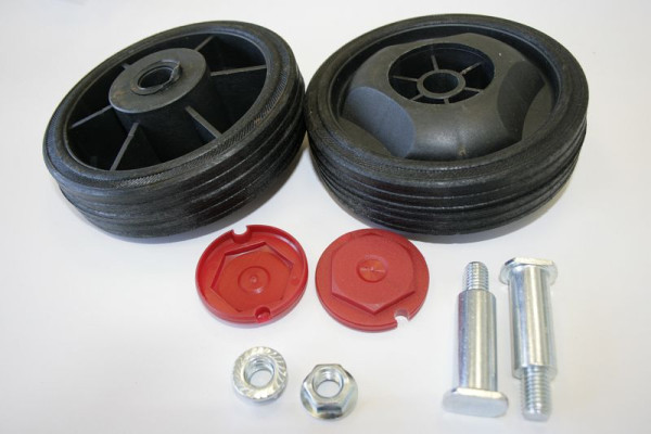 Jeu de roues ELMAG PVC pour EUROAIR 210, Ø 125 mm, avec vis et axes, 9010208