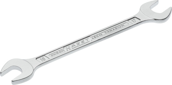 Clé à fourche double Hazet, profil hexagonal extérieur, 16 x 17 mm, 450N-16X17