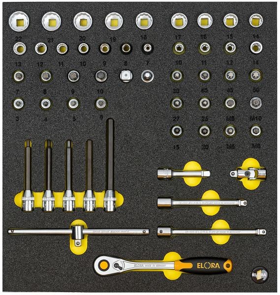 Jeu de clés à douille modulaires ELORA 3/8 ", OMS-49, 0000414901000