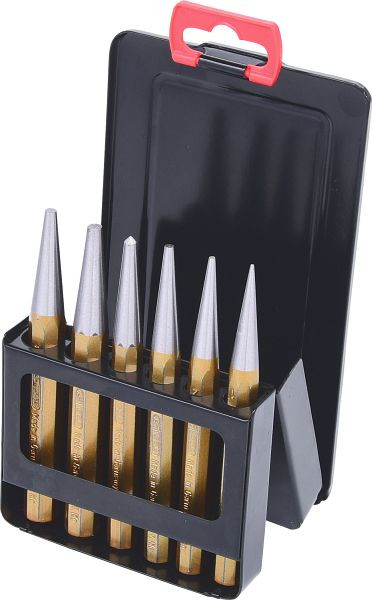Jeu de poinçons KS Tools, 6 pièces dans une cassette pliante en métal, 162.2124
