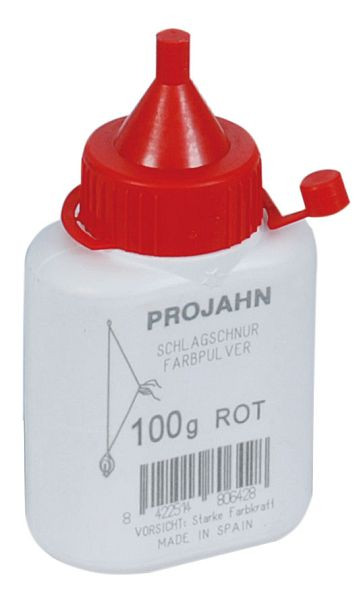 Flacon de poudre de couleur Projahn 100g rouge pour rouleau à craie, 2393-2