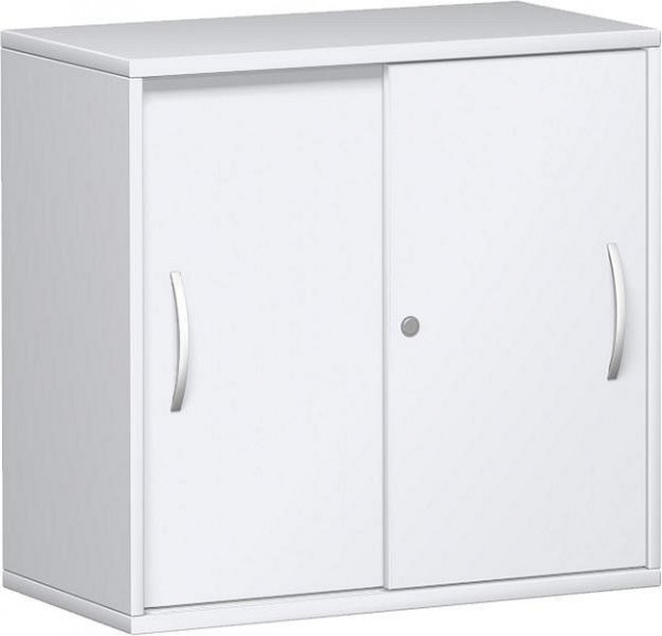 armoire à portes coulissantes geramöbel 1 étagère décorative, verrouillable, 800x425x768, blanc/blanc, N-10S208-WW