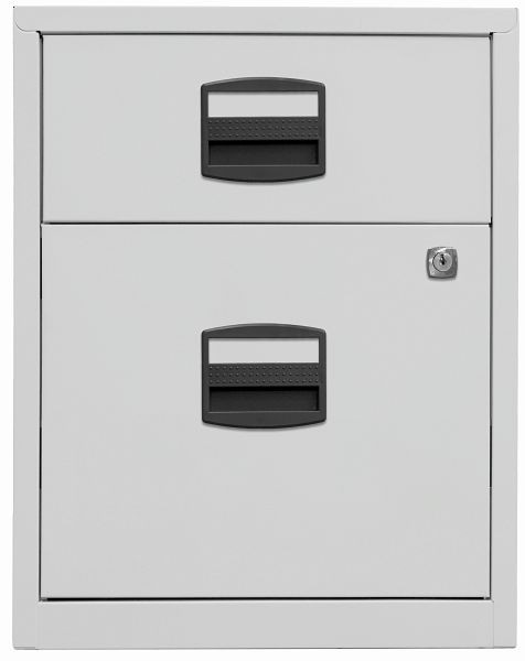 Armoire latérale mobile Bisley PFA, 1 tiroir universel, 1 tiroir HR, gris clair, PFAM1S1F645