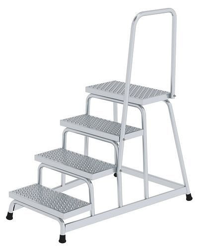 Plate-forme de travail Krause en aluminium avec main courante, 4 marches, avec protection antidérapante R 13, 274499