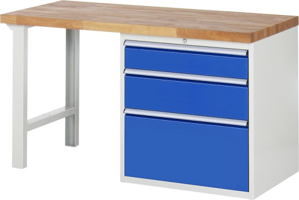 Etabli RAU série 7000 - modèle 7608, L1500 x P700 x H890 mm, base système L1500 x P650 x H850 mm, 03-7608A1-157B4M.11