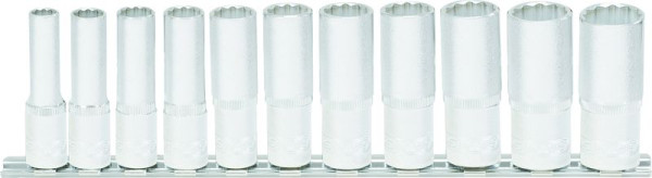 KS Tools Jeu de douilles 3/8" 12 pans, longues, 11 pièces, 911.0606