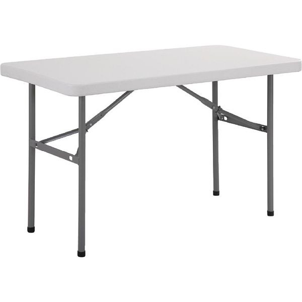 Table pliante rectangulaire Bolero blanc 122cm, U543