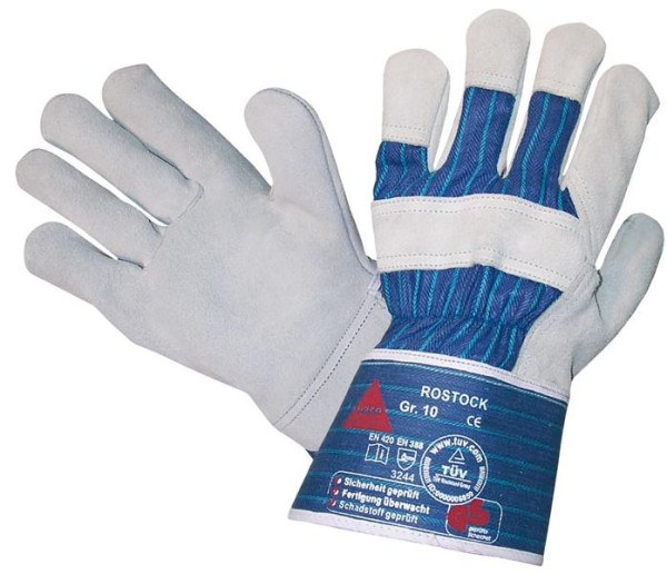Hase Safety ROSTOCK, Gants de sécurité à 5 branches en cuir fendu, taille : 12, UE : 12 paires, 212150-12