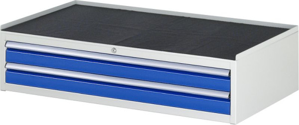 Armoire à tiroirs RAU série 7000, L1145xP650xH285mm, tiroirs : 2xH90mm, support métallique avec bord roulant sur 3 côtés et tapis antidérapant, 03-XXL1.3A-MT.11