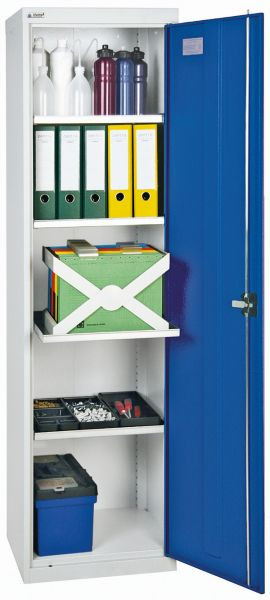 armoire à outils et matériaux contondants série 2000, 7035/5010, 4 étagères, 2005074