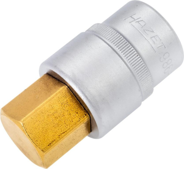 Douille de tournevis Hazet, carré creux 12,5 mm (1/2 pouce), profil de douille hexagonale, 22 mm, 986-22