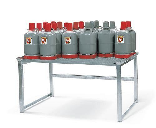 Rack gerbable DENIOS pour stockage de bouteilles de gaz, capacité de charge 500 kg, 115-876