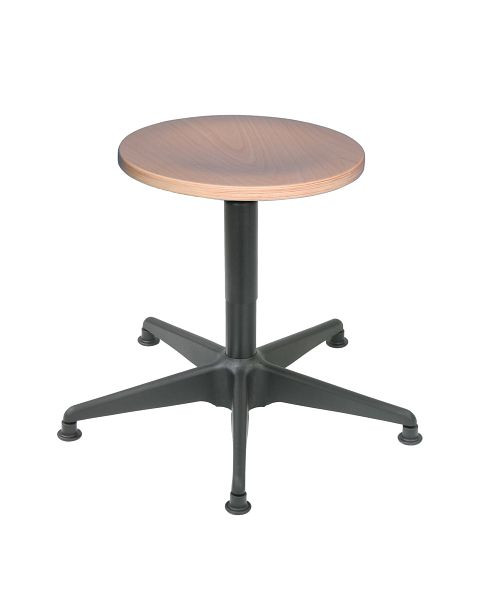 Tabouret de travail Lotz, assise en hêtre, tige pivotante recouverte, piètement en acier recouvert, hauteur d'assise 390-530 mm, patins, 3525.02
