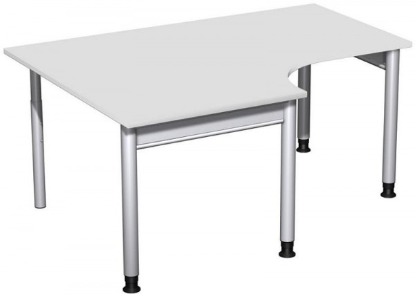 Bureau PC geramöbel gauche, réglable en hauteur, 1600x1200x680-820, gris clair/argent, N-657320-LS