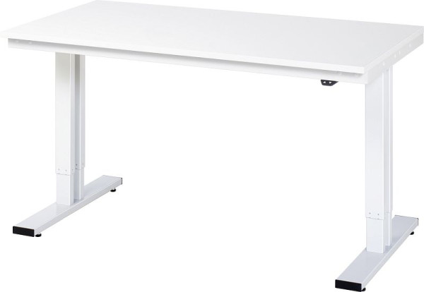 Table de travail RAU série adlatus 300 (réglable électriquement en hauteur), plaque en mélamine EGB, 1500x720-1120x800 mm, 08-WT-150-080-ME