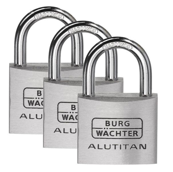 BURG-WÄCHTER lot de 3 - cadenas à cylindre Trio 770 40 SB, HxLxP (extérieur) : 65,5 x 40 x 14,3 mm, UE : 15 pièces (5x jeux de 3), 36251