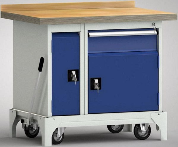 Etabli standard mobile KLW - 1000 x 700 x 866 mm L x l x H, WSB95N-1000M40-E7045