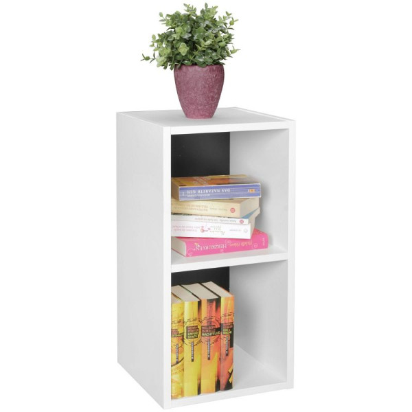 Wohnling – étagère sur pied en bois, 30x60x30 cm, moderne, blanc, noir, petite, WL5.178