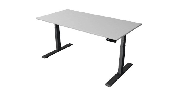 Table debout/assise Kerkmann L 1600 x P 800 mm, anthracite, réglable en hauteur électriquement de 630 à 1270 mm, gris clair/anthracite, 10271111