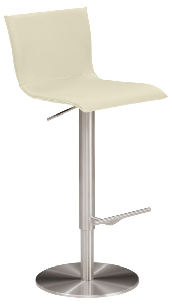 Mayer Sitzmöbel , structure en chrome brossé, aspect acier inoxydable, assise à dossier haut, blanc cassé, 1226_04_81026