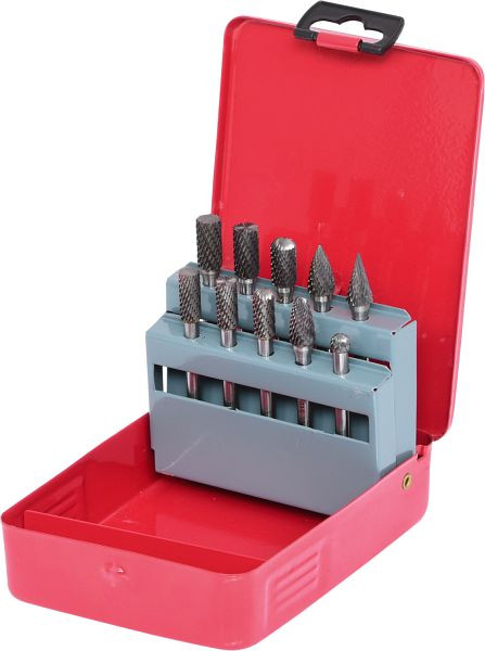 KS Tools Jeu de fraises HM, cassette en tôle d'acier, 10 pièces, 515.3210