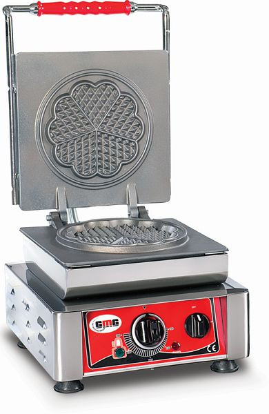 Gaufrier GMG Amore-S, 1x (Ø 16 cm), plaque de cuisson interchangeable, très facile à monter, 50° à 300°C, facile à nettoyer, WE-01S