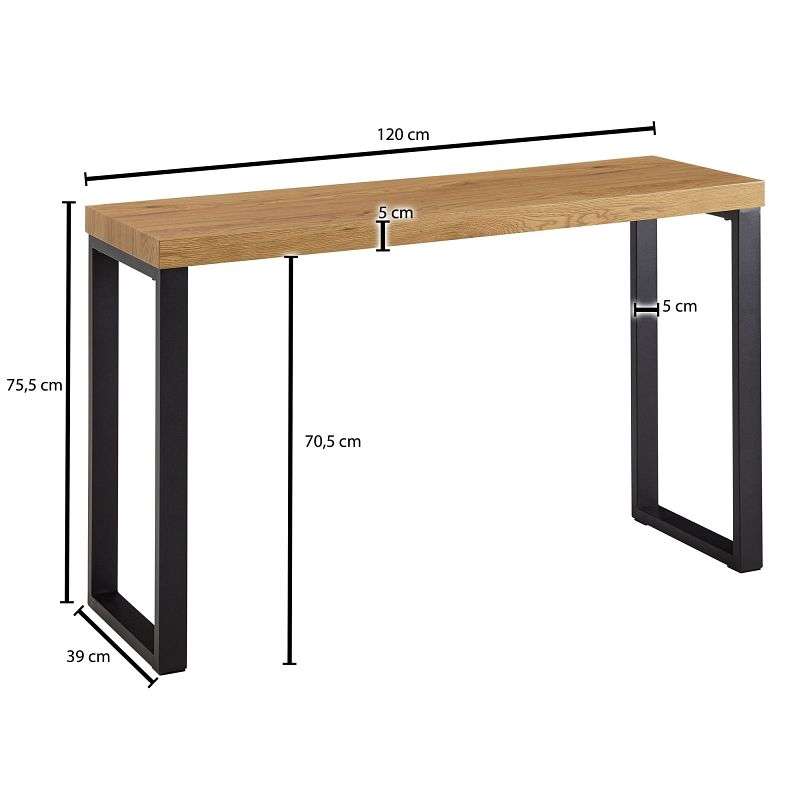 Console d'Entrée avec Tiroirs, Table Console Moderne à Façade Rainurée, pour Salon ou Couloir 120x33x76 cm - Maison
