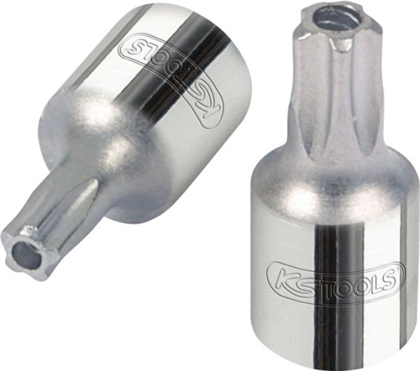 KS Tools Douille 1/4" CHROMEplus cinq étoiles, trou frontal, TS10, 918.1575