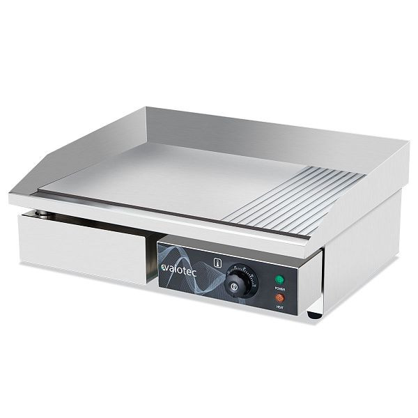 Plaque de grill électrique Vaiotec EASYLINE largeur 550 mm, surface de cuisson rainurée et lisse, 11026