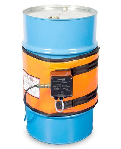 Chemise chauffante DENIOS pour fûts de 120 l, protection antidéflagrante T4, thermostat, 1400 - 1650 mm, 150 watts, 280-712