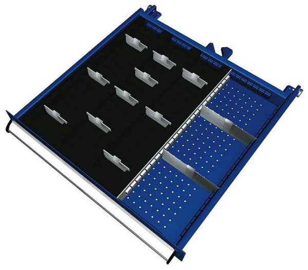 Kit de matériel de séparation KLW pour compartiment à tiroirs hauteur 50 mm dans armoire SEA, taille d'armoire 572 x 605 mm L x P, SEA-B08-032