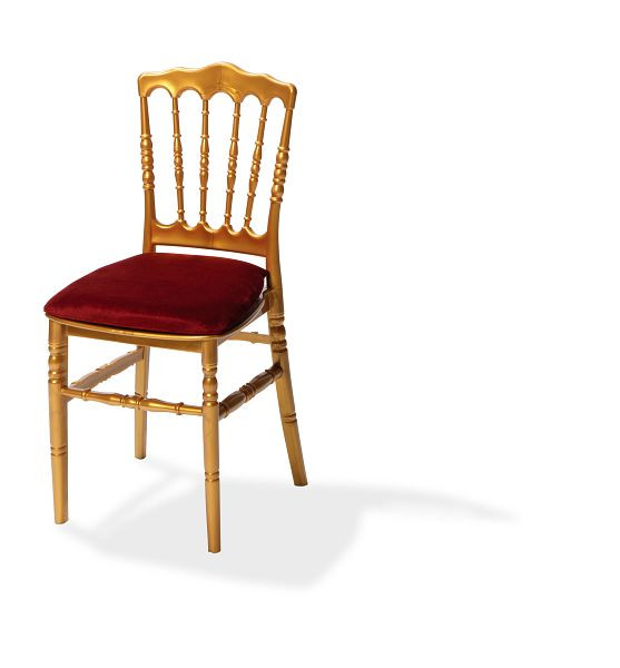 VEBA coussin d'assise velours bordeaux pour chaise Napoléon/Tiffany, 38,5x40x2,5cm (LxPxH), 50400CBR