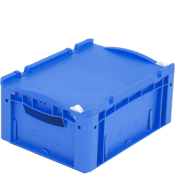 BITO Euro bac gerbable XL couvercle/patte /XL 43171ASDV 400x300x170 bleu, fermeture couvercle, C0292-0101