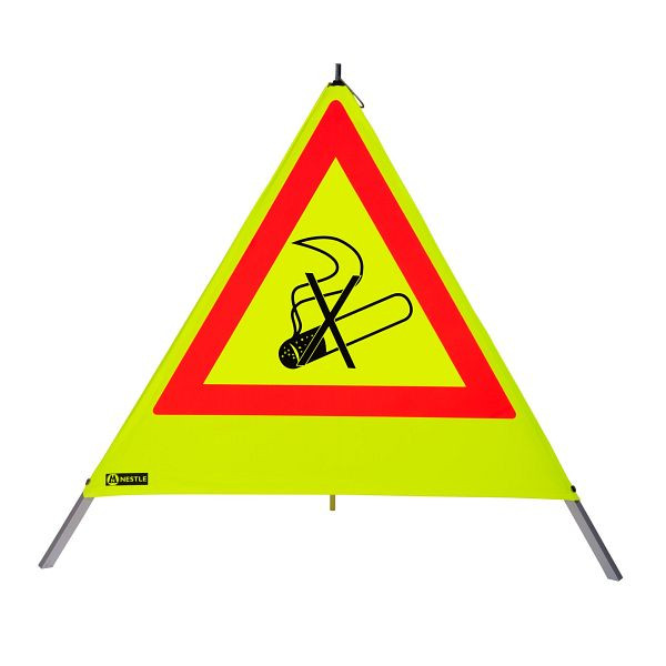 Pyramide d'avertissement NESTLE 90cm WAPY 90RG, cadre lumineux avec pied central, feuille rétro jaune, cigarette, 19607001