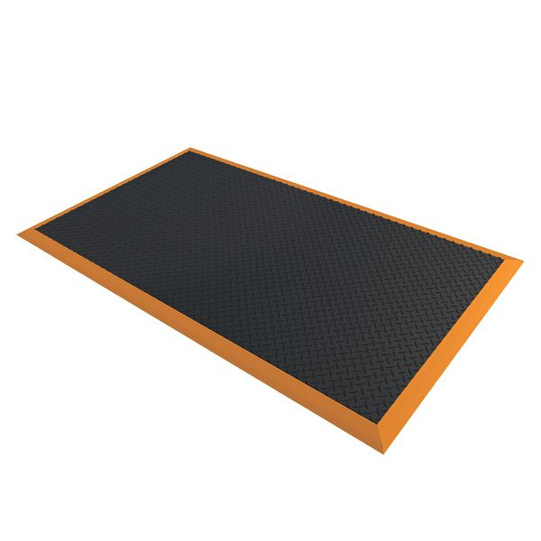 Notrax Cushion Flex Dry Areas Tapis Individuels 489, Noir/Orange, 91 cm x 210 cm, 489S002MOB