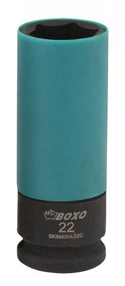 Douille pour clé à chocs Boxo 1/2" - 6 pans 22 mm, UE : 16 pièces, SKIN406A-22