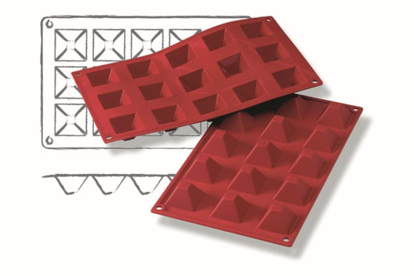 Moules à pâtisserie Schneider, pyramide, 36 x 36 mm, hauteur 22 mm, 115029