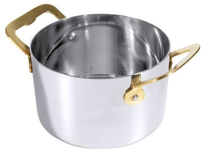 Contacto Cocotte, acier inoxydable 12 cm avec poignée en laiton, 3394/120