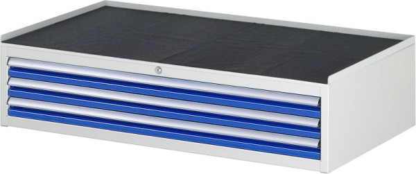 Armoire à tiroirs RAU série 7000, L1145xP650xH285mm, tiroirs : 3xH60mm, support métallique avec bord roulant sur 3 côtés et tapis antidérapant, 03-XXL1.2A-MT.11