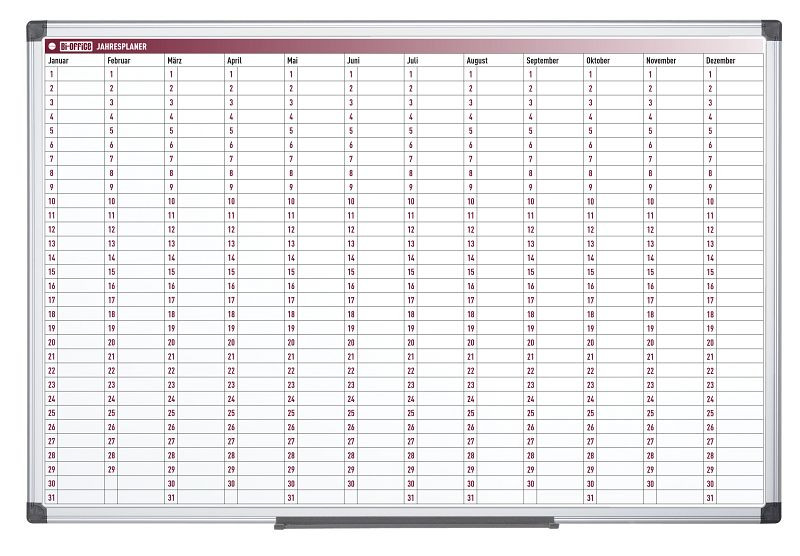 Agenda Bi-Office Maya Magnetic 365 jours avec cadre en aluminium 90x60cm, GA03140170