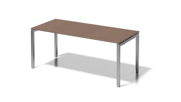 Bureau Bisley Cito, structure en U réglable en hauteur 650-850 mm, H 19 x L 1800 x P 800 mm, noyer/argent, DUH1808WN355