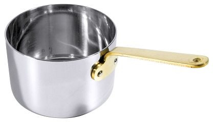 Casserole Contacto, profonde 8,5 cm en acier inoxydable avec poignée en laiton, 3391/090
