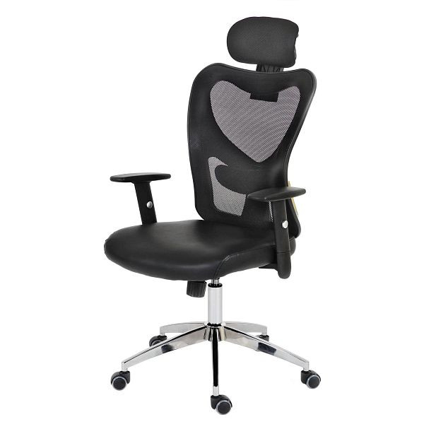 Chaise de bureau professionnelle Mendler Atlanta, chaise de direction, chaise pivotante, chaise de bureau, simili cuir, gris, 44966