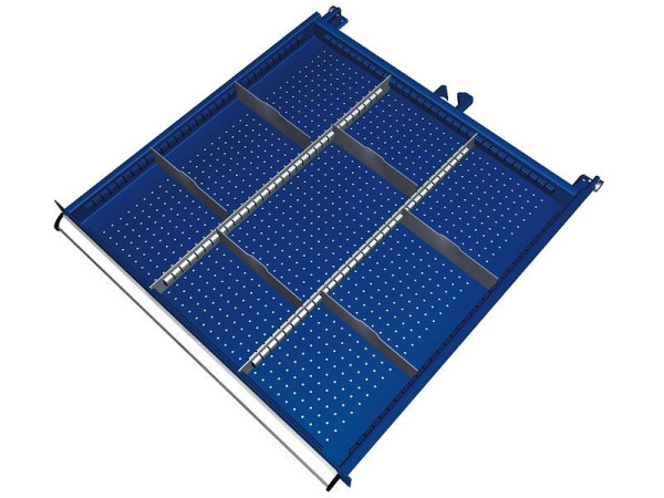 Jeu de matériaux de séparation KLW pour hauteurs de compartiment de tiroir 100 et 125 mm dans armoire SGB, taille d'armoire 725 x 750 mm L x P, SGB-B05-068