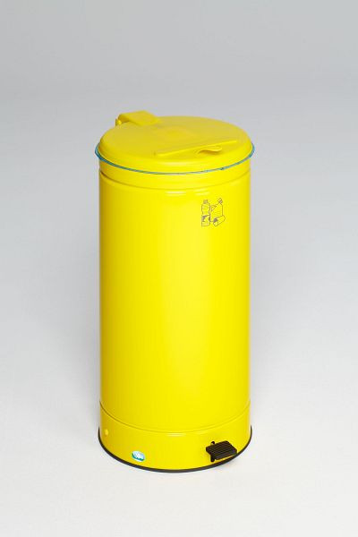 VAR poubelle grand volume (GVA), 66 l, avec pédale, jaune signalisation (RAL 1023), 2112