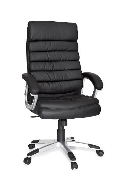 Amstyle chaise de bureau Valencia simili cuir noir ergonomique avec appui-tête, SPM1.026