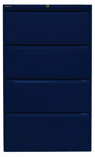 Classeur suspendu Bisley, double rail 4 tiroirs HR, bleu Oxford, DF4639